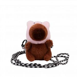 MUMUSO Handykette mit Capybara aus Plüsch, Nylon-Band – niedliches Handyzubehör für Kinder zur sicheren Aufbewahrung.