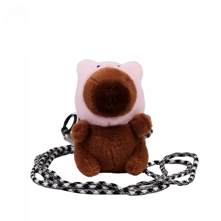 MUMUSO Handykette mit Capybara aus Plüsch, Nylon-Band – niedliches Handyzubehör für Kinder zur sicheren Aufbewahrung.