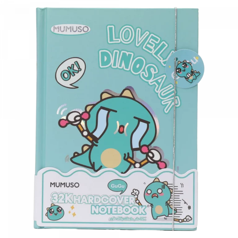 MUMUSO Hardcover Notizbuch 32K mit Dinosaurier in Türkis – stabiles Notizbuch für Kinder, ideal für Schule oder Zuhause.