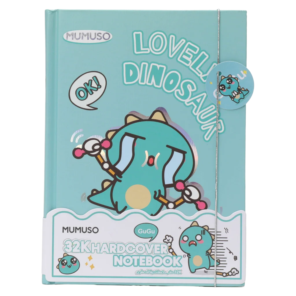 MUMUSO Hardcover Notizbuch 32K mit Dinosaurier in Türkis – stabiles Notizbuch für Kinder, ideal für Schule oder Zuhause.