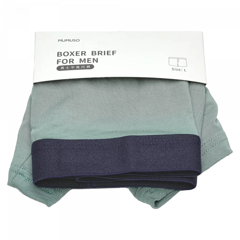 MUMUSO Herren Boxer Briefs in Graugrün – komfortable Herren Unterwäsche in Übergröße für den Alltag.