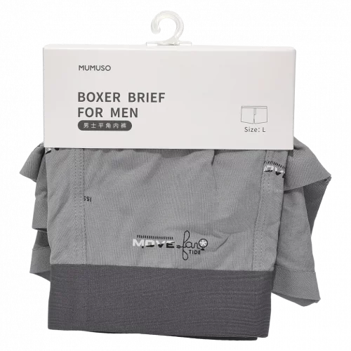 MUMUSO Herren Boxershorts mit Allover-Print, dunkelgrau – bequeme Boxershorts Herren in modischer Farbe und Print.