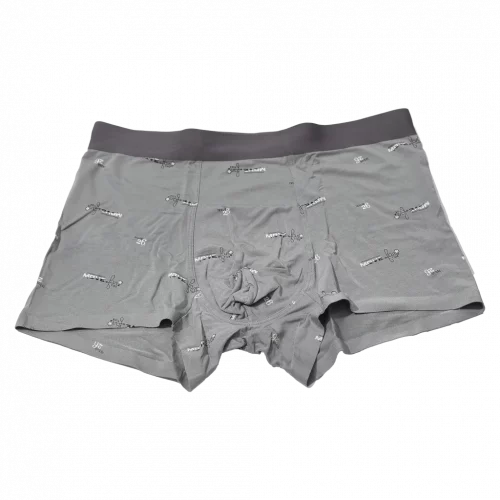 MUMUSO Herren Boxershorts mit Allover-Print, dunkelgrau – bequeme Boxershorts Herren in modischer Farbe und Print.