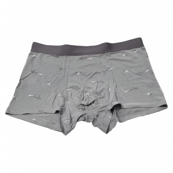 MUMUSO Herren Boxershorts mit Allover-Print, dunkelgrau – bequeme Boxershorts Herren in modischer Farbe und Print.