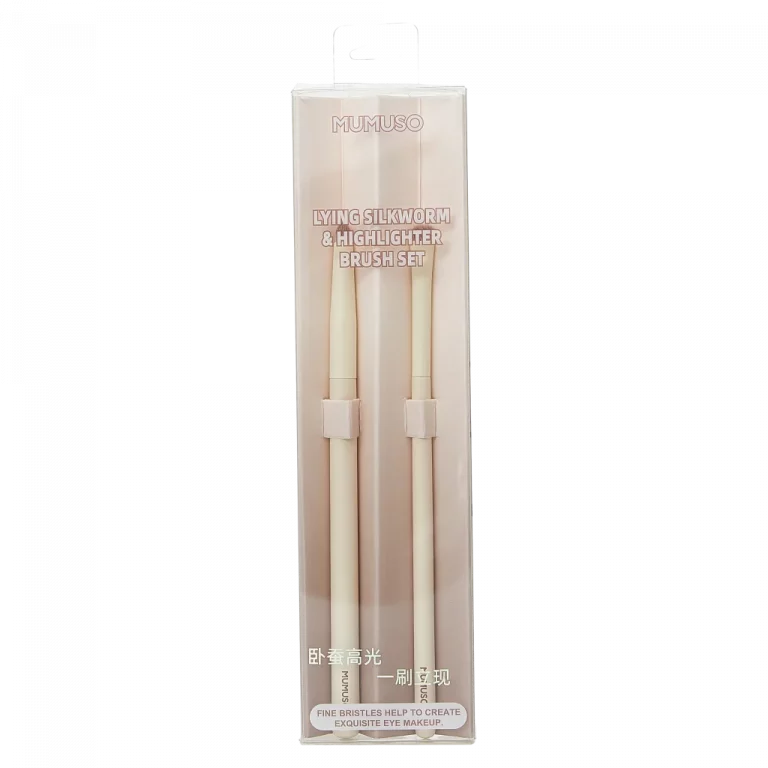 MUMUSO High Gloss Brush Set mit feinen Nylonborsten und Holzgriff (Natur) – Beauty Brush Set für präzises Augen-Make-up.