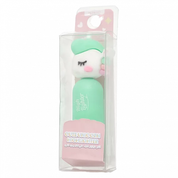 MUMUSO Highlighter mit Einhorn, grün, idealer Textmarker für Schule und Büro, lustiges Schreibwarenaccessoire.