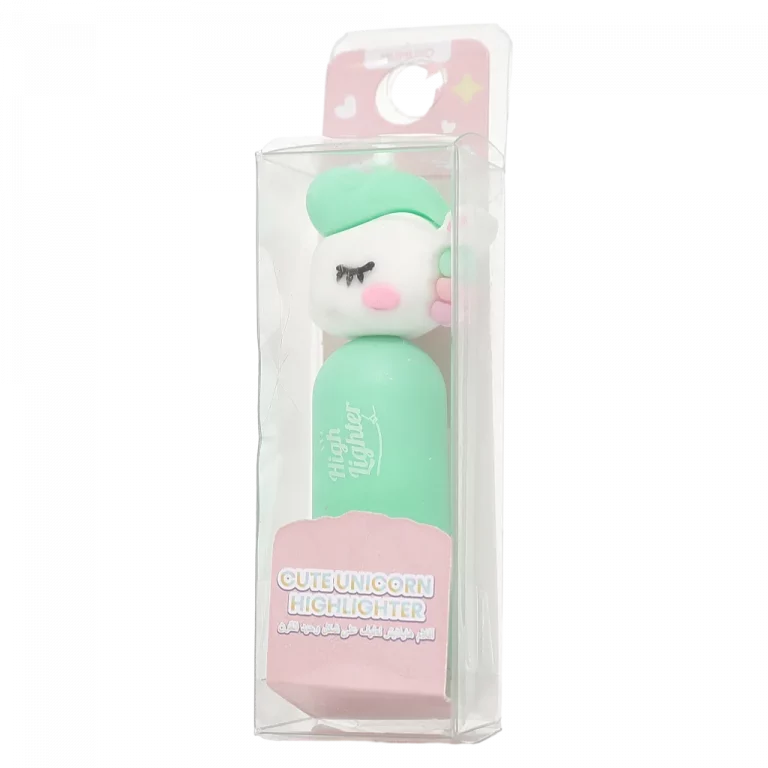 MUMUSO Highlighter mit Einhorn, grün, idealer Textmarker für Schule und Büro, lustiges Schreibwarenaccessoire.