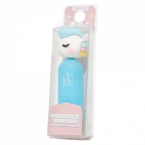 MUMUSO Highlighter mit Einhorn, grün, idealer Textmarker für Schule und Büro, lustiges Schreibwarenaccessoire.