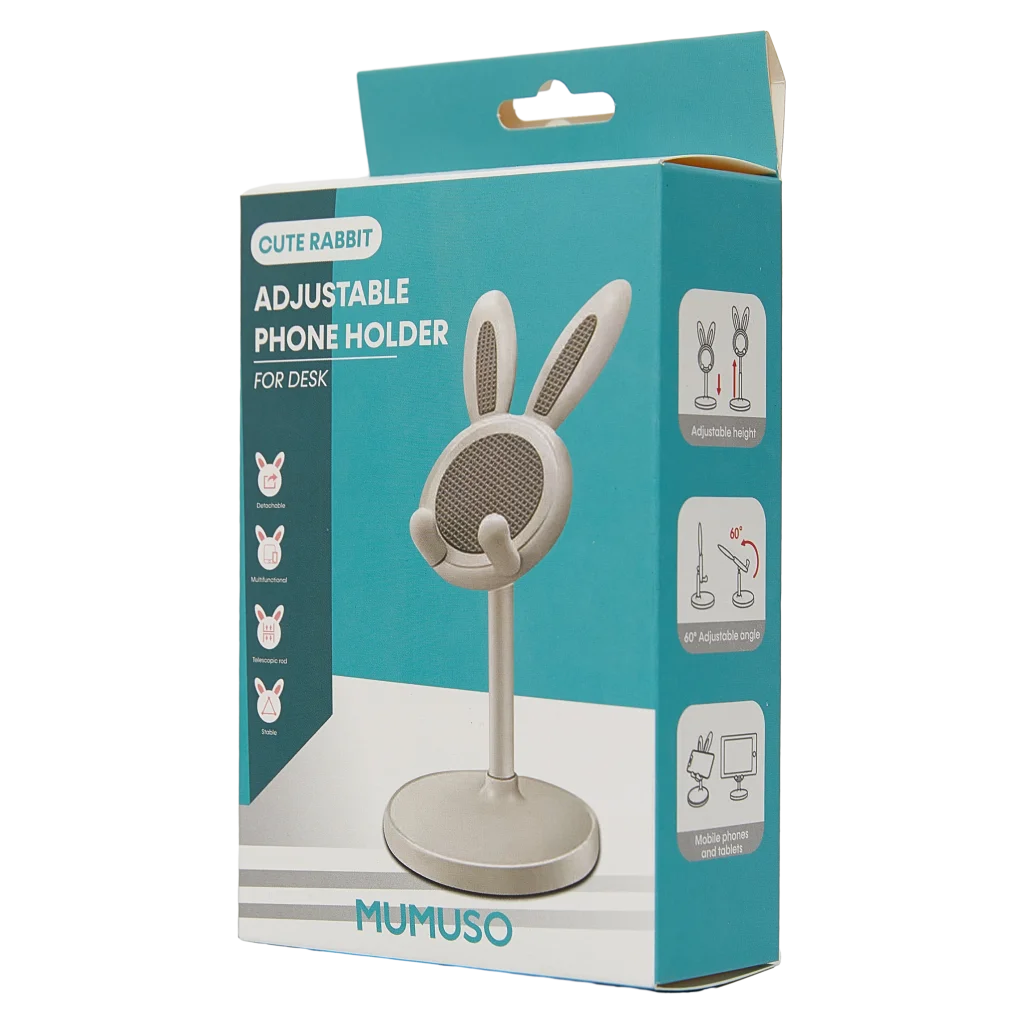mumuso_hoehenverstellbarer_handyhalter_schreibtisch_hase_rosa.webp MUMUSO höhenverstellbarer Handyhalter für den Schreibtisch mit Hasenohren, rosa – praktischer Handyhalter Schreibtisch.