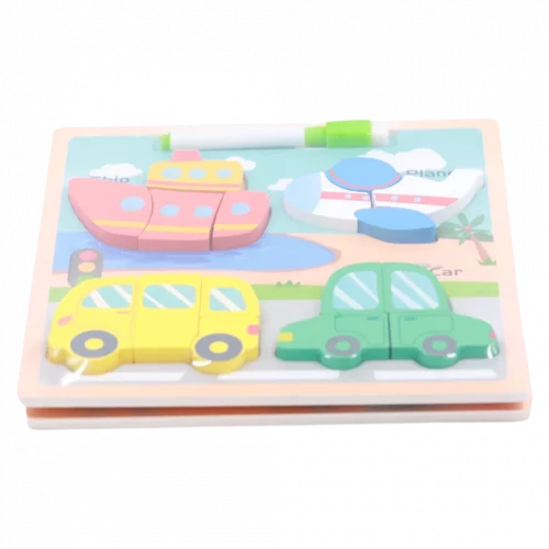 MUMUSO Holzpuzzle für Kinder ab 3 Jahren mit Tieren und Fahrzeugen – Lernspielzeug aus Sperrholz, mehrfarbig.