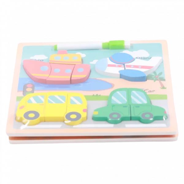 MUMUSO Holzpuzzle für Kinder ab 3 Jahren mit Tieren und Fahrzeugen – Lernspielzeug aus Sperrholz, mehrfarbig.