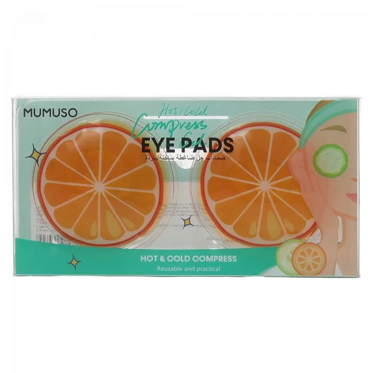 MUMUSO Gel-Augenpads für heiße und kalte Kompresse, Orange, mit Zitronenprint – Augenpflege und Linderung zuhause.