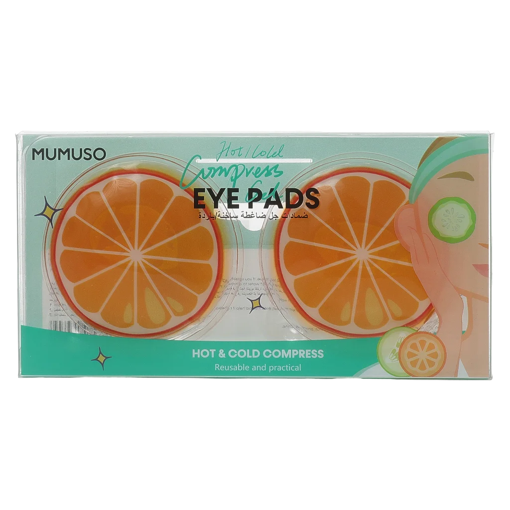 mumuso_hot_cold_kompress_gel-augenpads_zitrone_orange.webp MUMUSO Gel-Augenpads für heiße und kalte Kompresse, Orange, mit Zitronenprint – Augenpflege und Linderung zuhause.