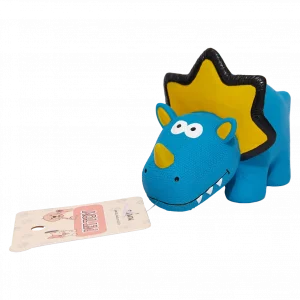 MUMUSO Hundespielzeug aus Latex, blau, mit Dinosaurier – robustes Kauspielzeug für Hunde, ideal für Spiel und Training.