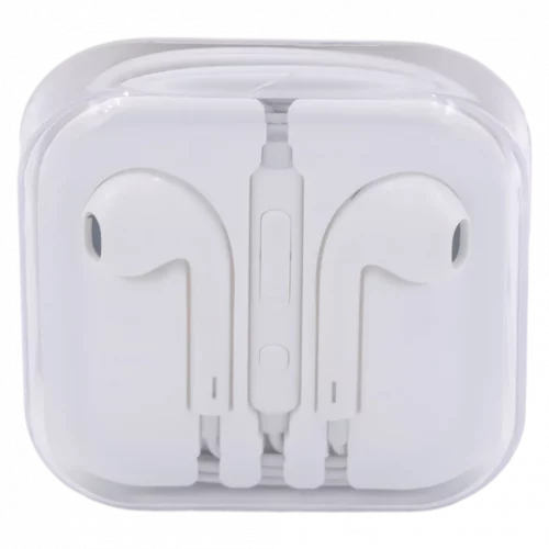 MUMUSO In-Ear-Kopfhörer aus ABS und TPE, weiß – leichtes Headset mit Funktionstaste für Musik und Anrufe.