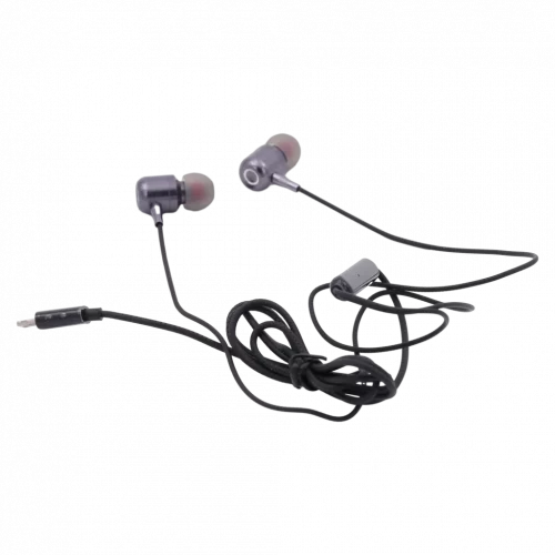 MUMUSO In-Ear Kopfhörer mit Lightning-Anschluss, Metall (Schwarz) – komfortable kabelgebundene Kopfhörer für iPhone.