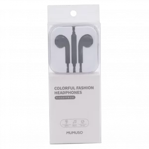 MUMUSO In-Ear Kopfhörer aus ABS+TPE, leicht und kompakt (Schwarz) – idealer Kopfhörer für Smartphone und unterwegs.