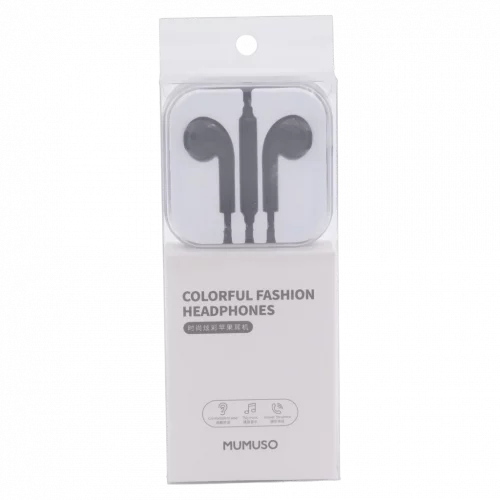 MUMUSO In-Ear Kopfhörer aus ABS+TPE, leicht und kompakt (Schwarz) – idealer Kopfhörer für Smartphone und unterwegs.
