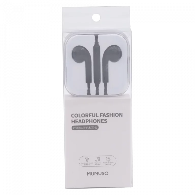 MUMUSO In-Ear Kopfhörer aus ABS+TPE, leicht und kompakt (Schwarz) – idealer Kopfhörer für Smartphone und unterwegs.