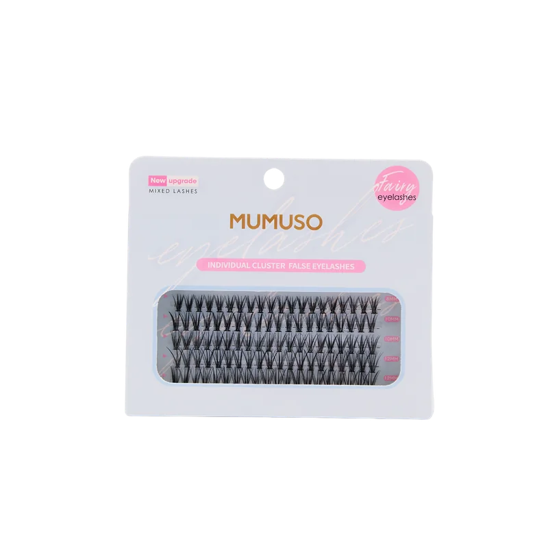 MUMUSO individuelle Kunstfaser-Wimpern Cluster in Schwarz – Kunstfaser Wimpern für natürliche Wimpernverlängerung und flexibles Styling.
