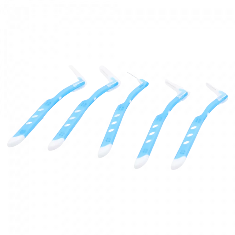 MUMUSO Interdentalbürsten SSS, feine Nylonborsten, 5er-Pack in Blau/Weiß – perfekte Zahnzwischenraum Reinigung.