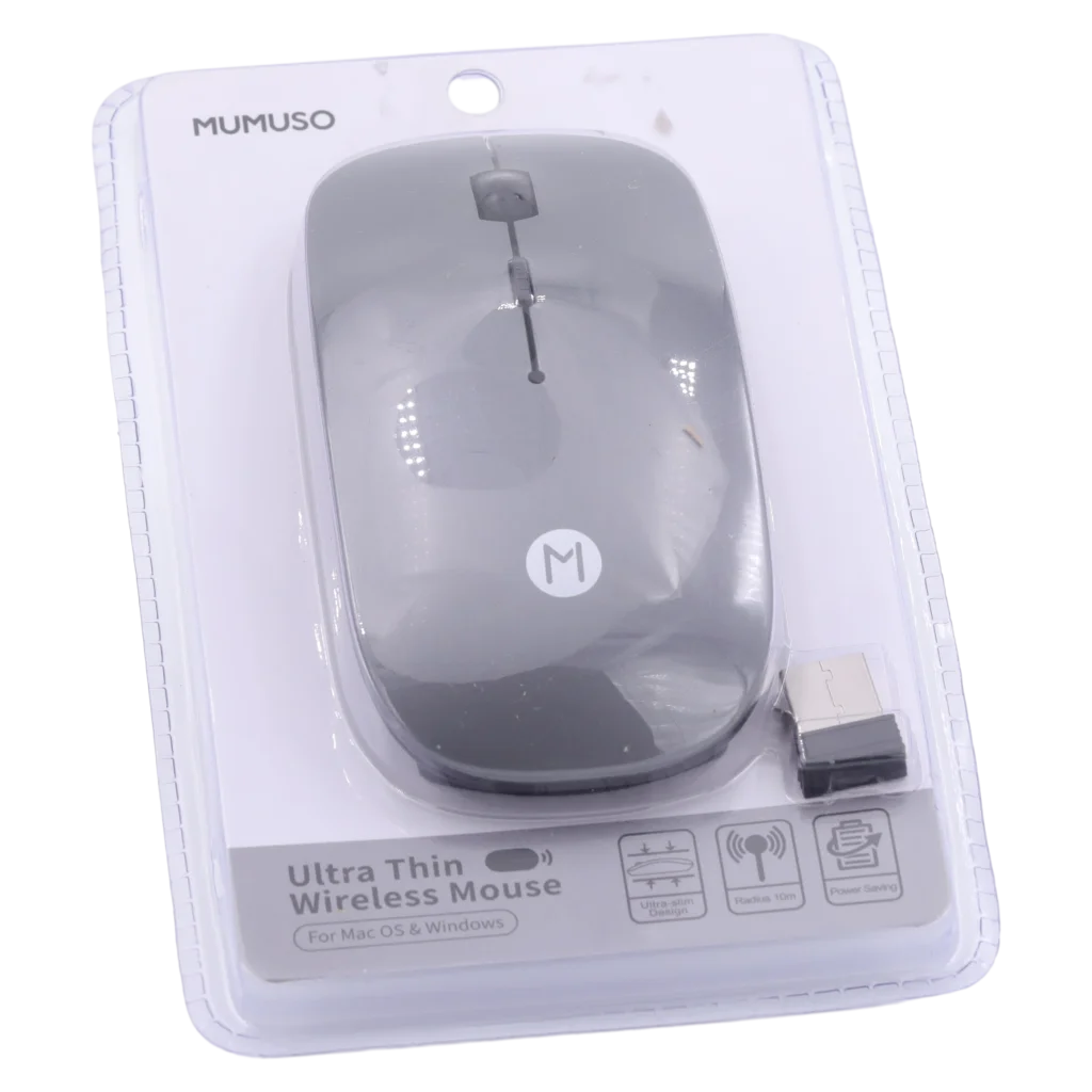 mumuso_kabellose_maus_ultraduenn_grau.webp MUMUSO kabellose Maus, ultradünn für Laptop und PC in Grau – zuverlässiges Computerzubehör für unterwegs.