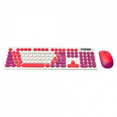 MUMUSO kabellose Tastatur und Maus aus HIPS-Kunststoff, ergonomisch in Rot – modernes Design, ideal für Büro oder Homeoffice.
