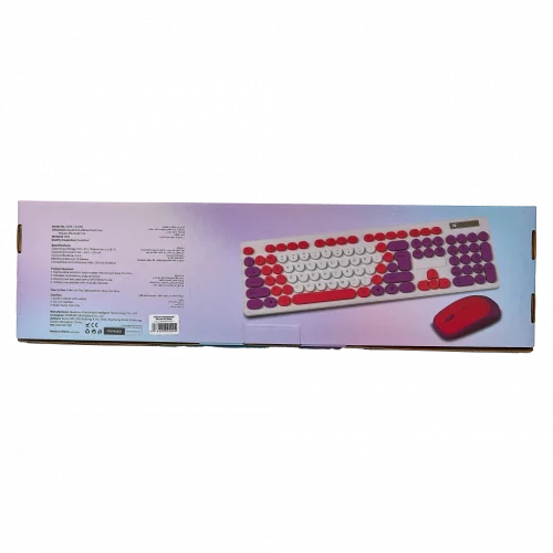 MUMUSO kabellose Tastatur und Maus aus HIPS-Kunststoff, ergonomisch in Rot – modernes Design, ideal für Büro oder Homeoffice.