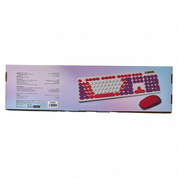 MUMUSO kabellose Tastatur und Maus aus HIPS-Kunststoff, ergonomisch in Rot – modernes Design, ideal für Büro oder Homeoffice.