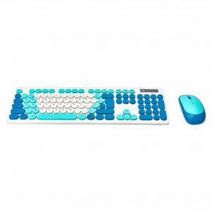 MUMUSO kabelloses Tastatur- und Maus-Set aus HIPS-Kunststoff, blau – praktisches Tastatur Maus Set für komfortables Arbeiten.