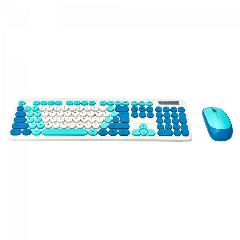 MUMUSO kabelloses Tastatur- und Maus-Set aus HIPS-Kunststoff, blau – praktisches Tastatur Maus Set für komfortables Arbeiten.