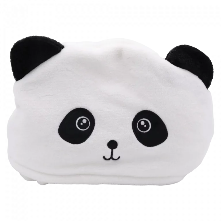 MUMUSO Kapuzenhandtuch aus weicher Polyesterfaser, Weiß mit Panda – perfektes Kinderhandtuch nach dem Baden.