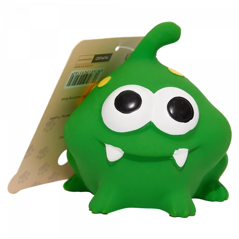 MUMUSO Kauspielzeug Hund aus Naturkautschuk, robustes Hundespielzeug grün in witziger Monsterform für Zahnpflege.