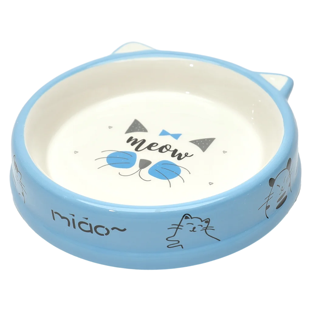 mumuso_keramiknapf_katzen_katze_baiyun-ton_blau.webp MUMUSO Keramiknapf für Katzen mit Katzen-Gesicht, Baiyun-Ton in Blau – pflegeleichter Katzennapf für Futter oder Wasser.