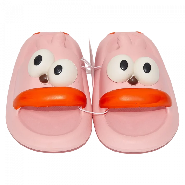MUMUSO Kinderslipper mit 3D-Augen, aus EVA, Größe 30/31 in Rosa – bequeme Badeslipper für Kinder.