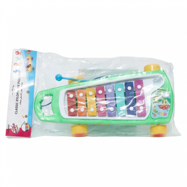 MUMUSO Kinder-Xylophon aus Kunststoff zum Ziehen, Mehrfarbig – Musikspielzeug für Kinder, fördert die Motorik.