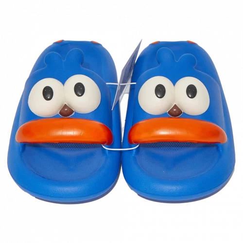 MUMUSO Kinder Badeslipper aus EVA mit 3D-Augen, Größe 34/35 in Blau – Badeslipper Kinder für das Badezimmer.