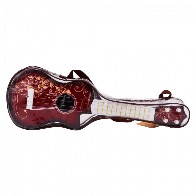MUMUSO Kindergitarre aus Basswood, klassisches Musikinstrument für Kinder mit rotem Print, musikalisches Spielzeug ab 3 Jahre.