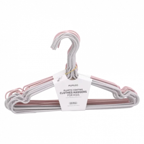 MUMUSO Kinderkleiderbügel aus PE und Stahldraht, 10er-Pack für Kinderkleidung – robust, leicht und ideal für das Kinderzimmer.