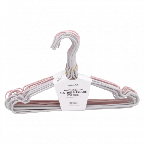 MUMUSO Kinderkleiderbügel aus PE und Stahldraht, 10er-Pack für Kinderkleidung – robust, leicht und ideal für das Kinderzimmer.