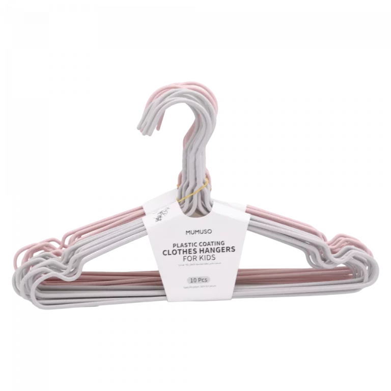 MUMUSO Kinderkleiderbügel aus PE und Stahldraht, 10er-Pack für Kinderkleidung – robust, leicht und ideal für das Kinderzimmer.