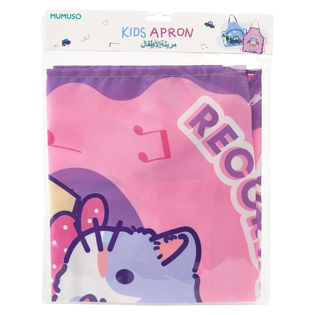 mumuso_kinderschuerze_polyester_katze_rosa_2.webp MUMUSO Kinderschürze aus Polyester für Kinder (Rosa) mit Katze – Schürze Katze für kreatives Basteln und Kochen.