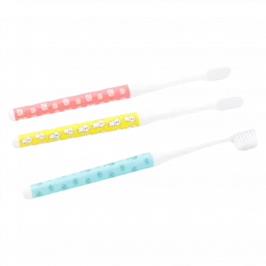 MUMUSO Kinderzahnbürste 3er-Pack mit Cartoon-Print (Gelb) – Zahnbürste Kinder, ideal für kleine Kinderhände.