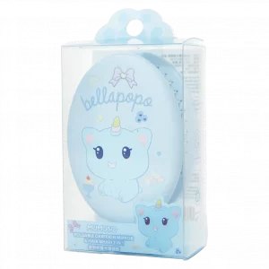 MUMUSO klappbarer Spiegel mit Haarbürste für Kinder, ABS, blau, mit Einhorn-Katze – praktischer 2-in-1 Spiegel Bürste.