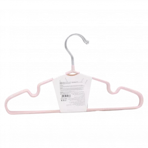 MUMUSO Kleiderbügel Metall mit Kunststoffbeschichtung für Kinderkleidung – stabiler Kinder Kleiderbügel in Rosa.