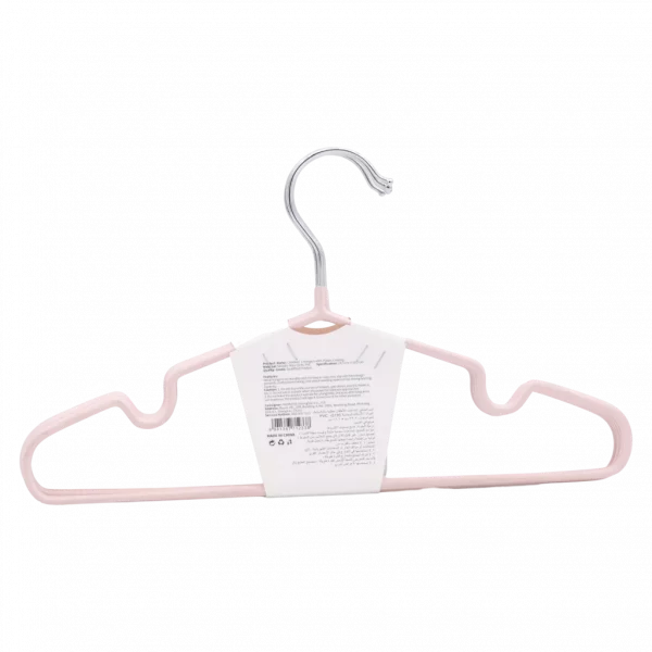 MUMUSO Kleiderbügel Metall mit Kunststoffbeschichtung für Kinderkleidung – stabiler Kinder Kleiderbügel in Rosa.