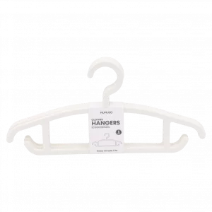 MUMUSO Kleiderbügel 5er-Pack aus Polypropylen (Beige) ohne Schulterabdrücke – platzsparende Lösung für Hemden und Blusen.