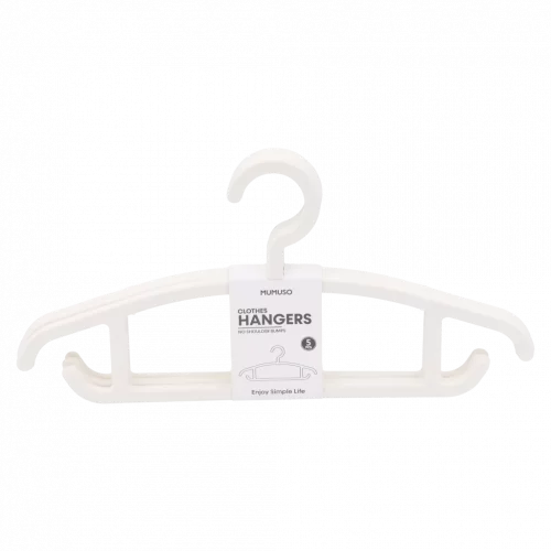 MUMUSO Kleiderbügel 5er-Pack aus Polypropylen (Beige) ohne Schulterabdrücke – platzsparende Lösung für Hemden und Blusen.