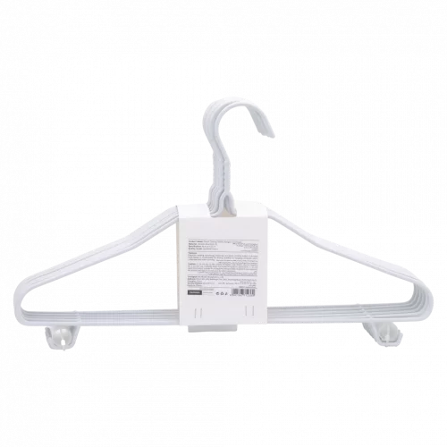 MUMUSO Kleiderbügel aus Stahldraht mit PE-Beschichtung, weiß – stabiler Kleiderbügel mit Haken für Kleidung im Haushalt.