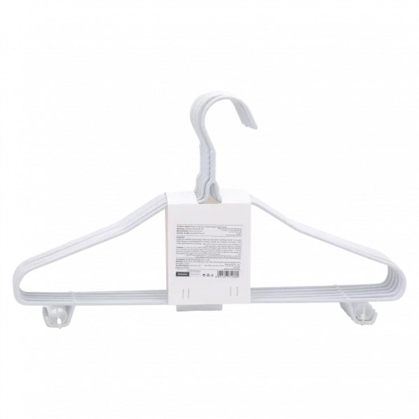 MUMUSO Kleiderbügel aus Stahldraht mit PE-Beschichtung, weiß – stabiler Kleiderbügel mit Haken für Kleidung im Haushalt.
